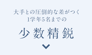 大手との圧倒的な差がつく1学年5名までの少数精鋭